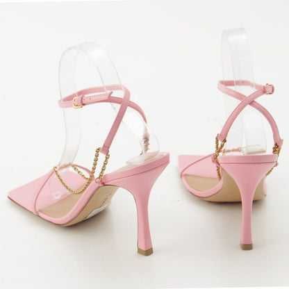 Bottega Veneta Chain Strap Pin Sandals Pink Gold — view 4