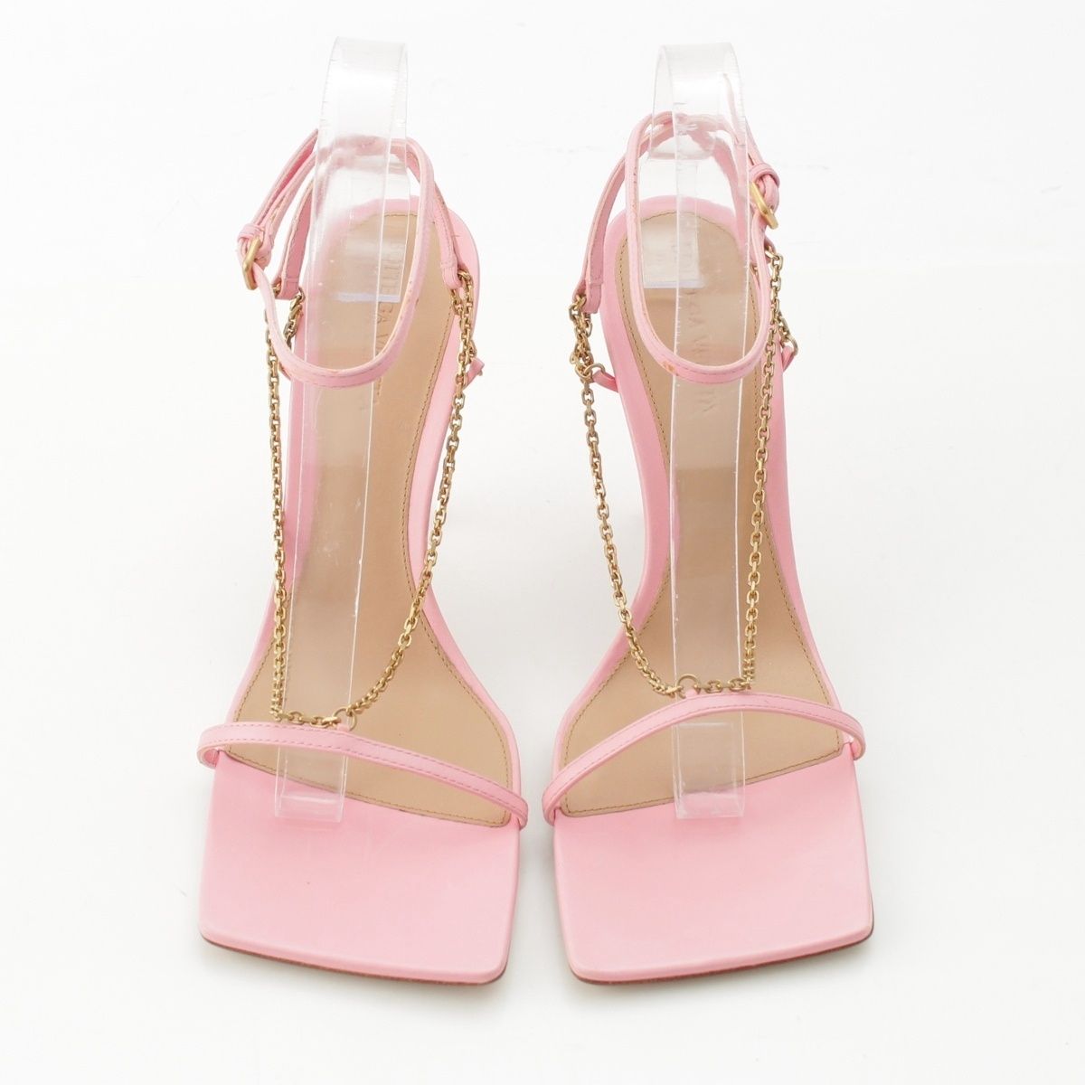 Bottega Veneta Chain Strap Pin Sandals Pink Gold — view 2