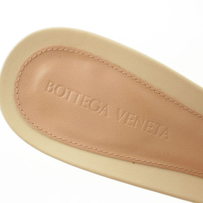 Bottega Veneta Leather Square Toe Sandals Beige — view 7
