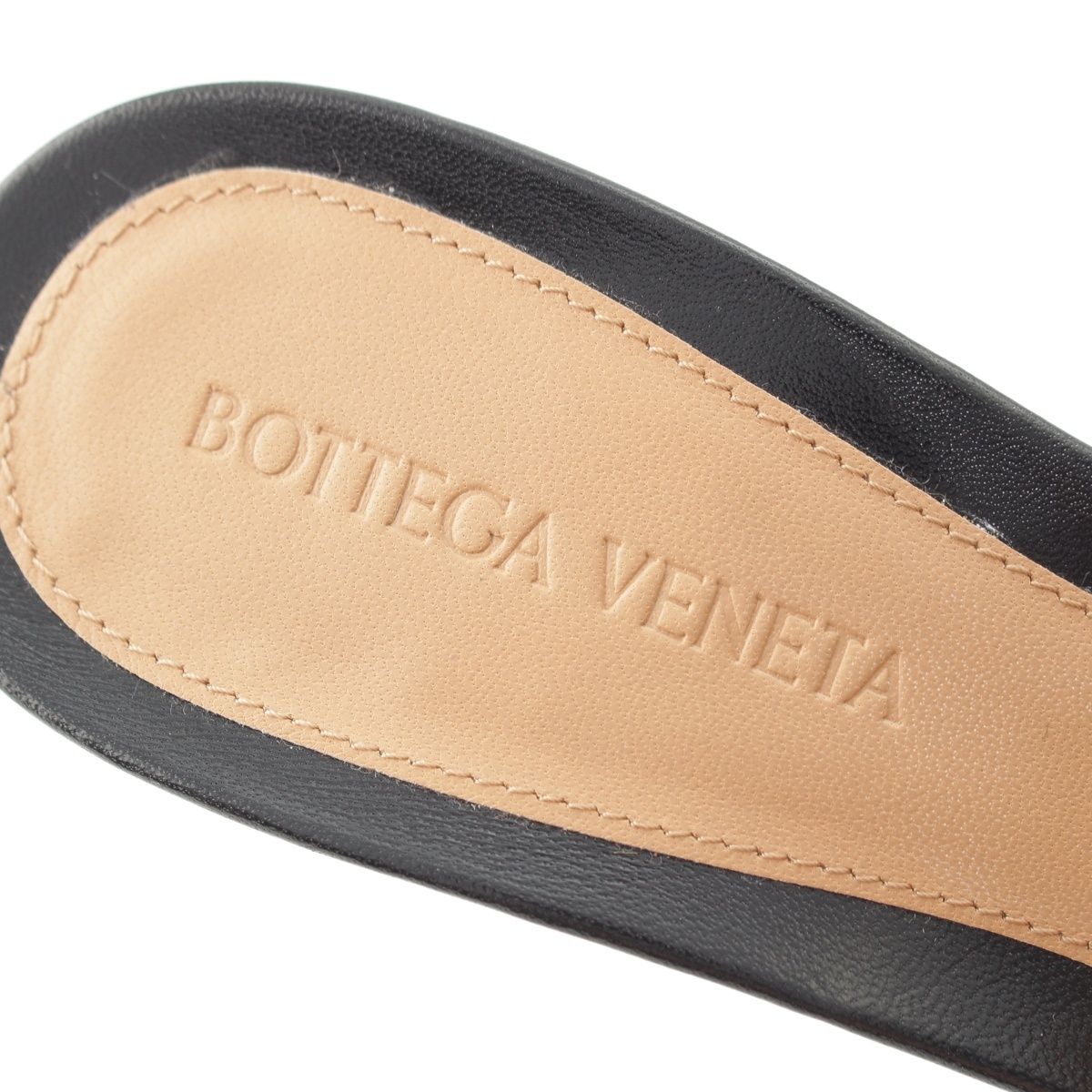 Bottega Veneta Leather Stiletto Heels Square Sandals Black — view 7