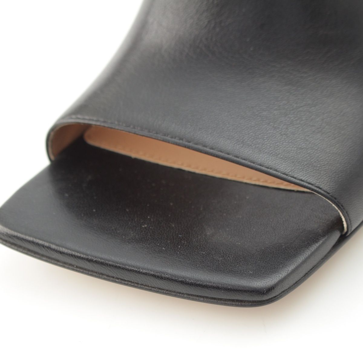 Bottega Veneta Leather Stiletto Heels Square Sandals Black — view 8