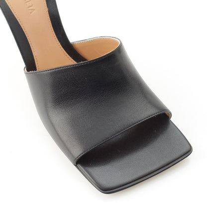 Bottega Veneta Leather Stiletto Heels Square Sandals Black — view 6