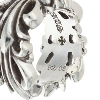 Chrome Hearts Dbl Flrl Double Floral Cross Silver Ring — view 4