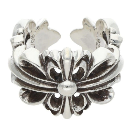 Chrome Hearts Dbl Flrl Double Floral Cross Silver Ring
