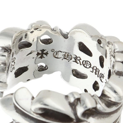 Chrome Hearts Dbl Flrl Double Floral Cross Silver Ring — view 3