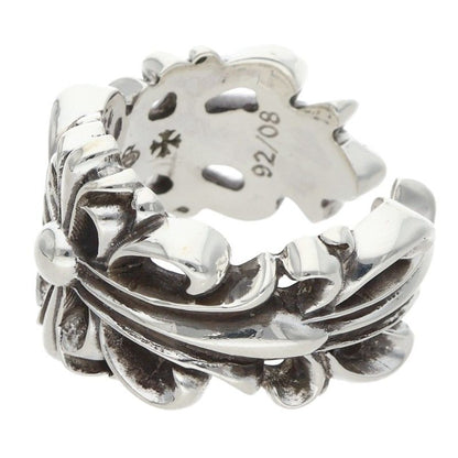 Chrome Hearts Dbl Flrl Double Floral Cross Silver Ring — view 5
