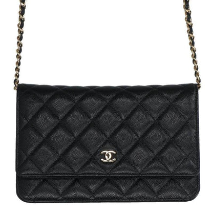 Chanel Quilted Caviar Leather Chain Wallet Shoulder Bag