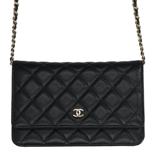 Chanel Quilted Caviar Leather Chain Wallet Shoulder Bag