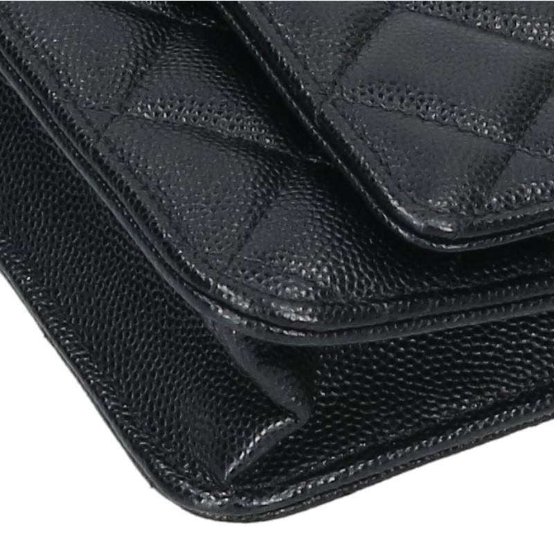 Chanel Quilted Caviar Leather Chain Wallet Shoulder Bag — view 4