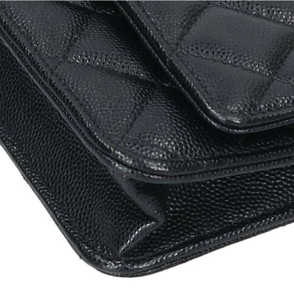 Chanel Quilted Caviar Leather Chain Wallet Shoulder Bag — view 4