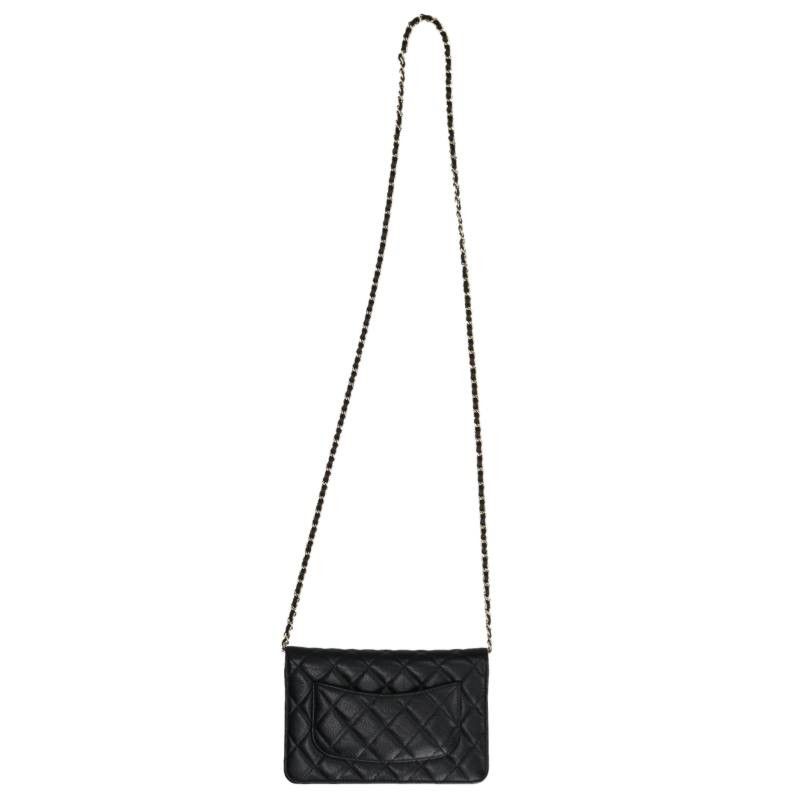 Chanel Quilted Caviar Leather Chain Wallet Shoulder Bag — view 2