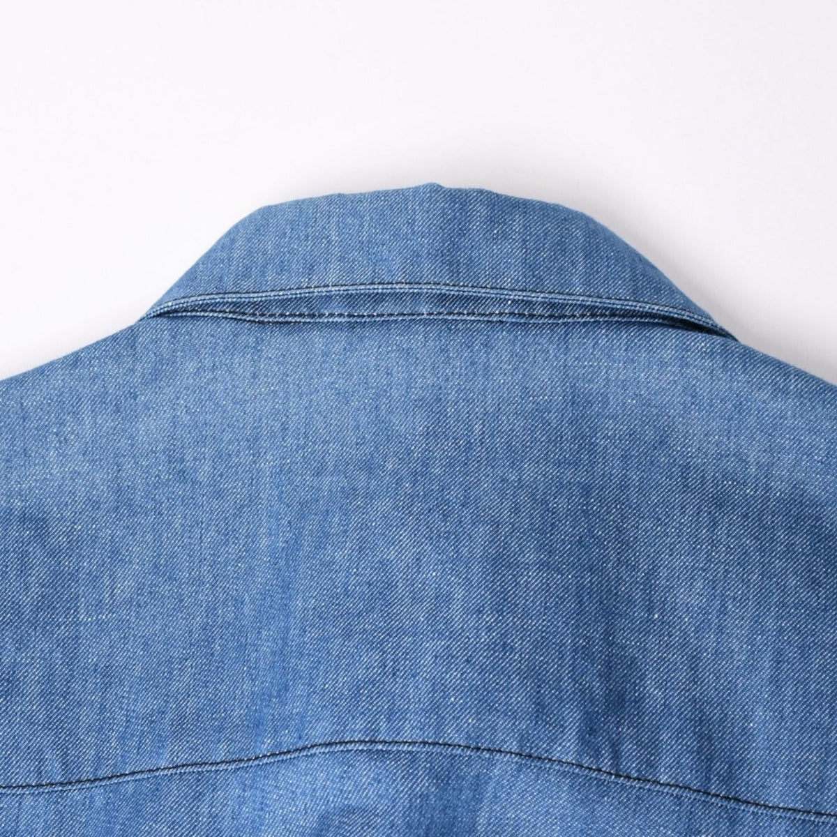Chrome Hearts Denim Short Sleeve Polo Shirt M CH Cross Patch Ball Button Blue — view 7