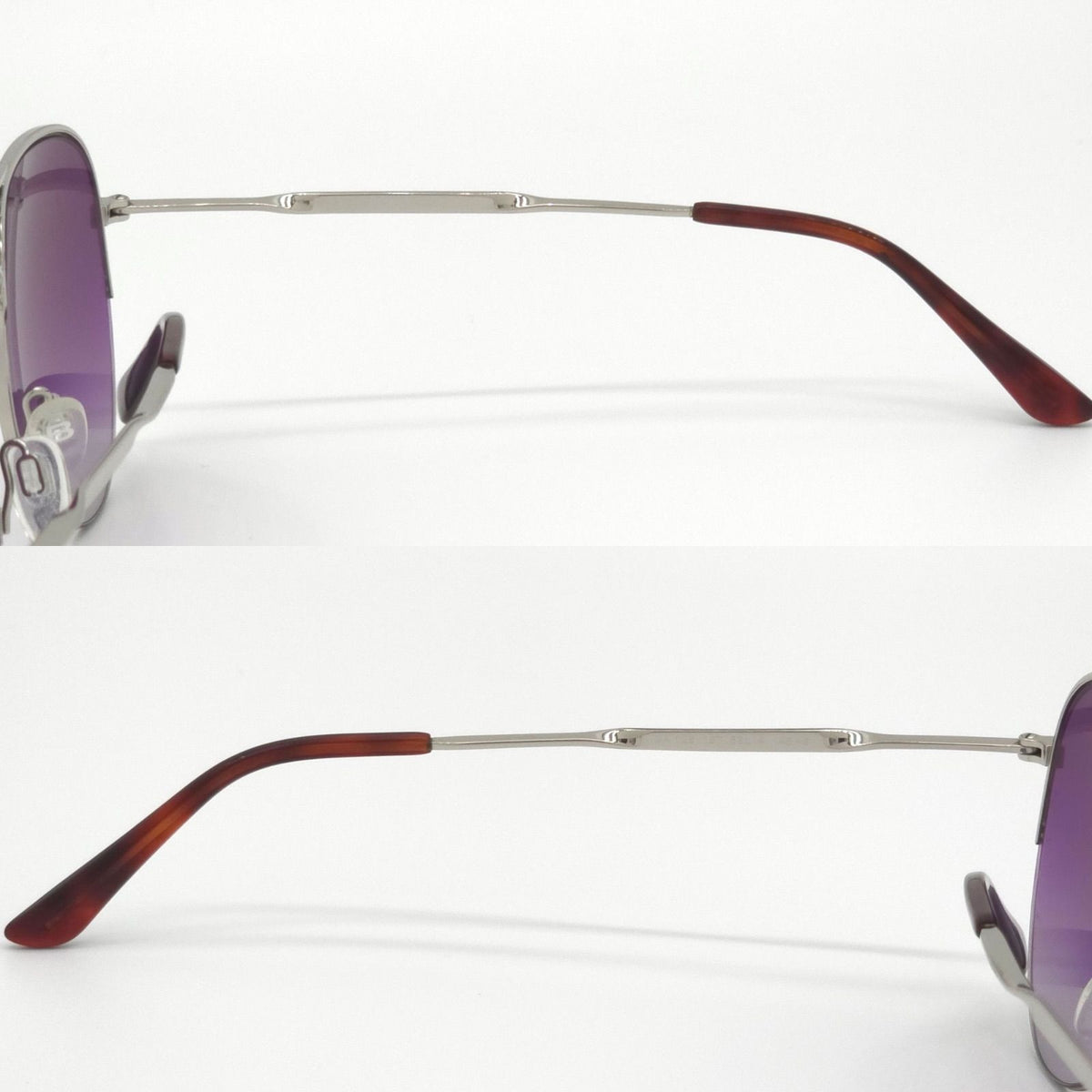 Balenciaga Teardrop Sunglasses Purple Color Gradation Silver Metal Case Cloth — view 7