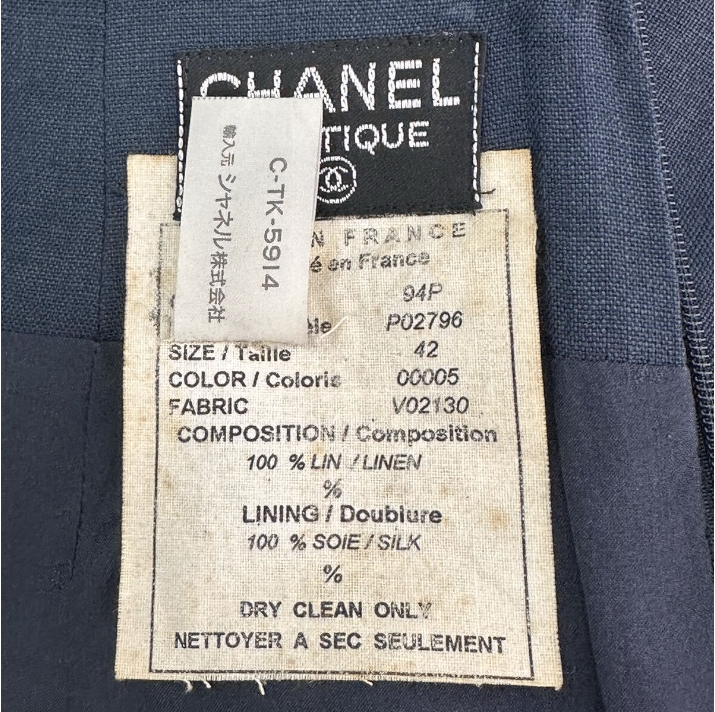 Chanel 94P Skirt Coco Button Knee Length Navy 42 — view 5