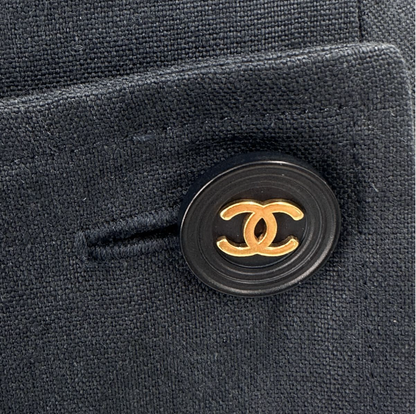 Chanel 94P Skirt Coco Button Knee Length Navy 42 — view 3