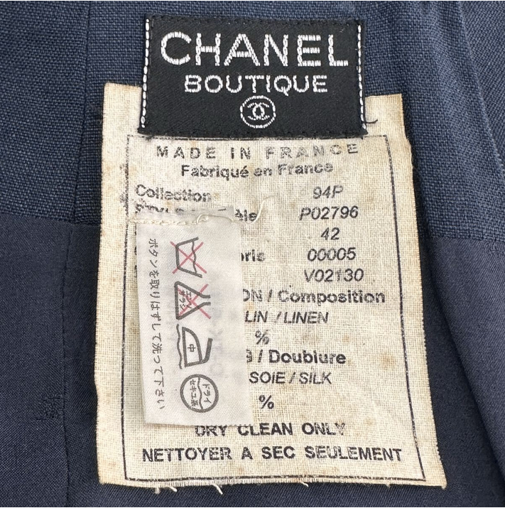 Chanel 94P Skirt Coco Button Knee Length Navy 42 — view 4