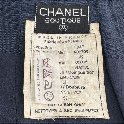 Chanel 94P Skirt Coco Button Knee Length Navy 42 — view 4