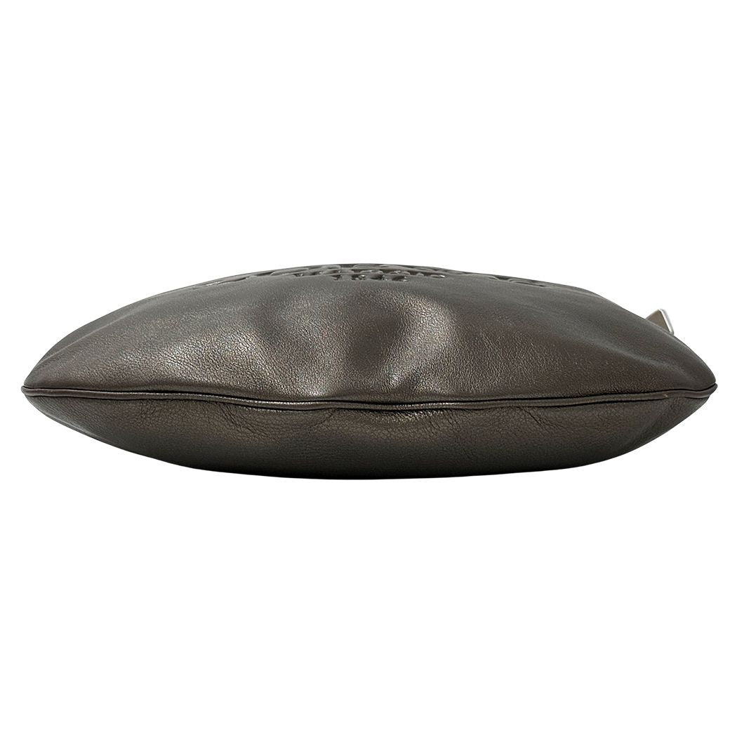 Loewe Shoulder Bag Heritage Leather Brown Metallic Logo — view 3