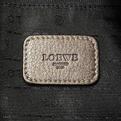 Loewe Shoulder Bag Heritage Leather Brown Metallic Logo — view 6
