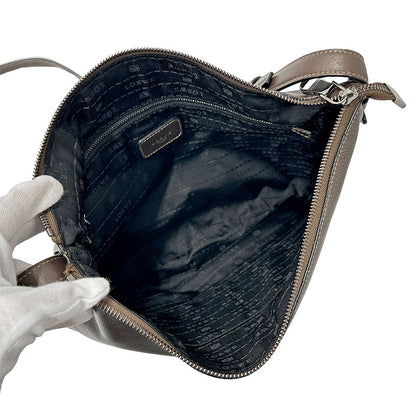 Loewe Shoulder Bag Heritage Leather Brown Metallic Logo — view 5