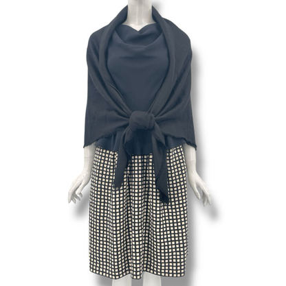 Dior Dress Belt with Shawl Silk Black White 38 — view 2
