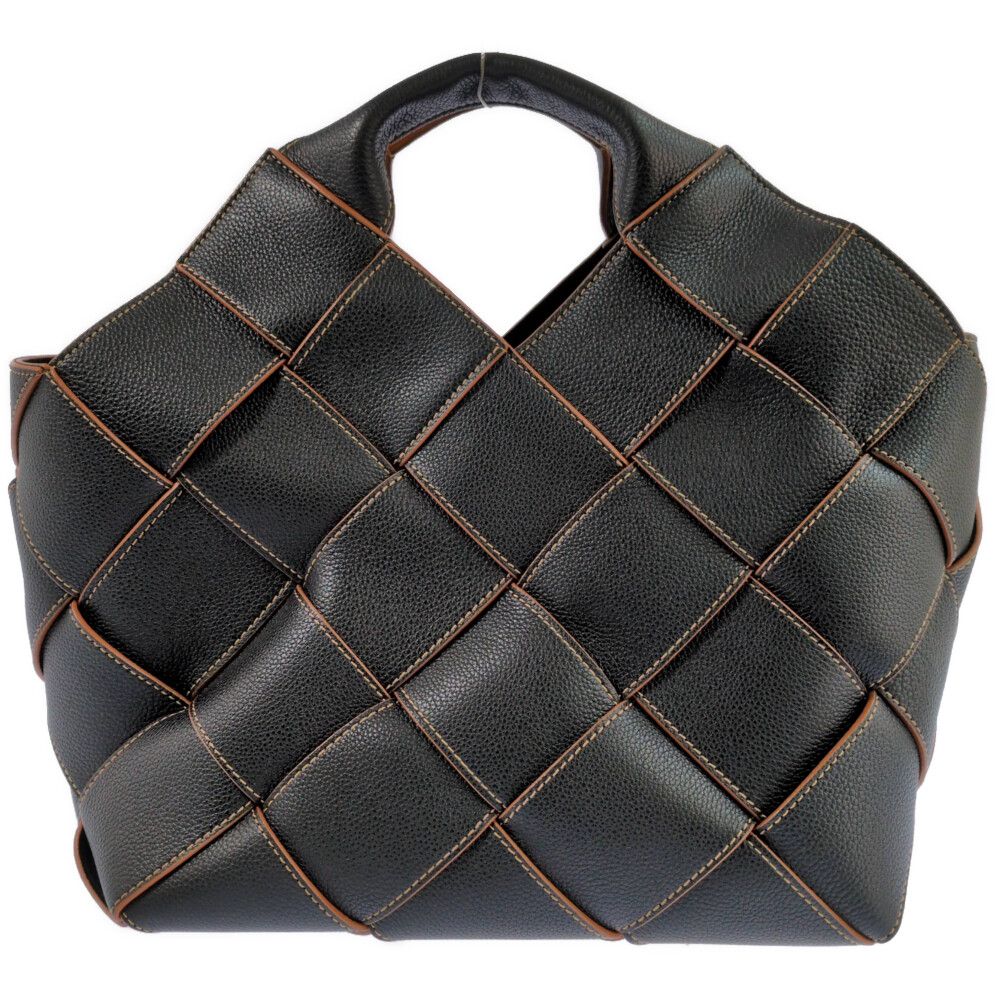 Loewe Woven Basket 2-Way Handbag Black — view 3