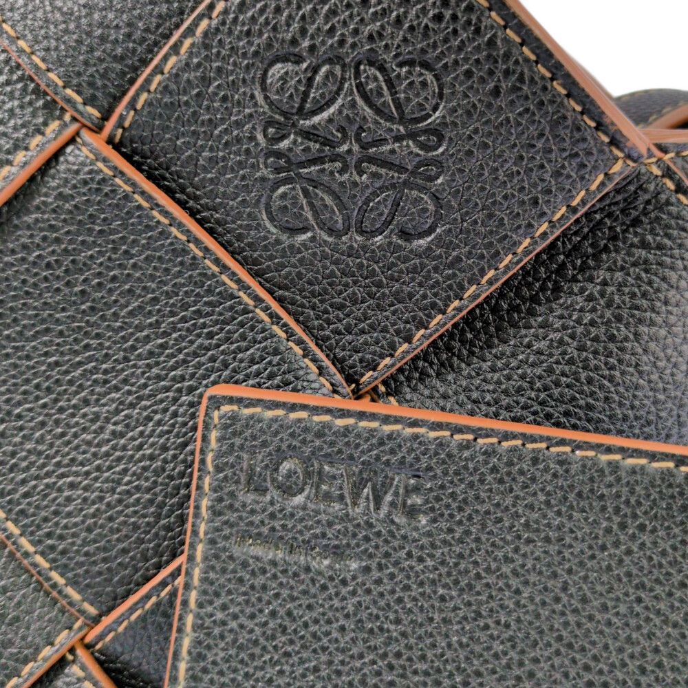 Loewe Woven Basket 2-Way Handbag Black — view 6