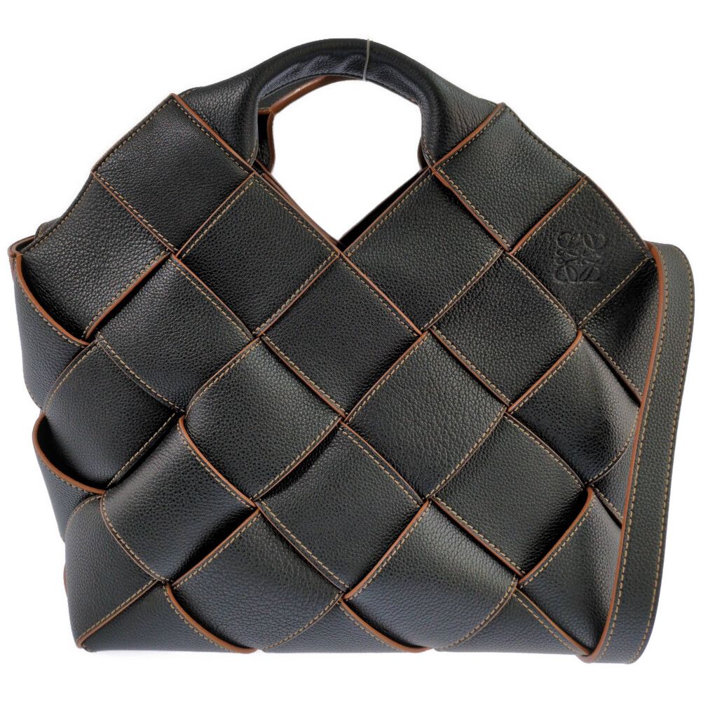 Loewe Woven Basket 2-Way Handbag Black