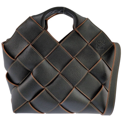 Loewe Woven Basket 2-Way Handbag Black