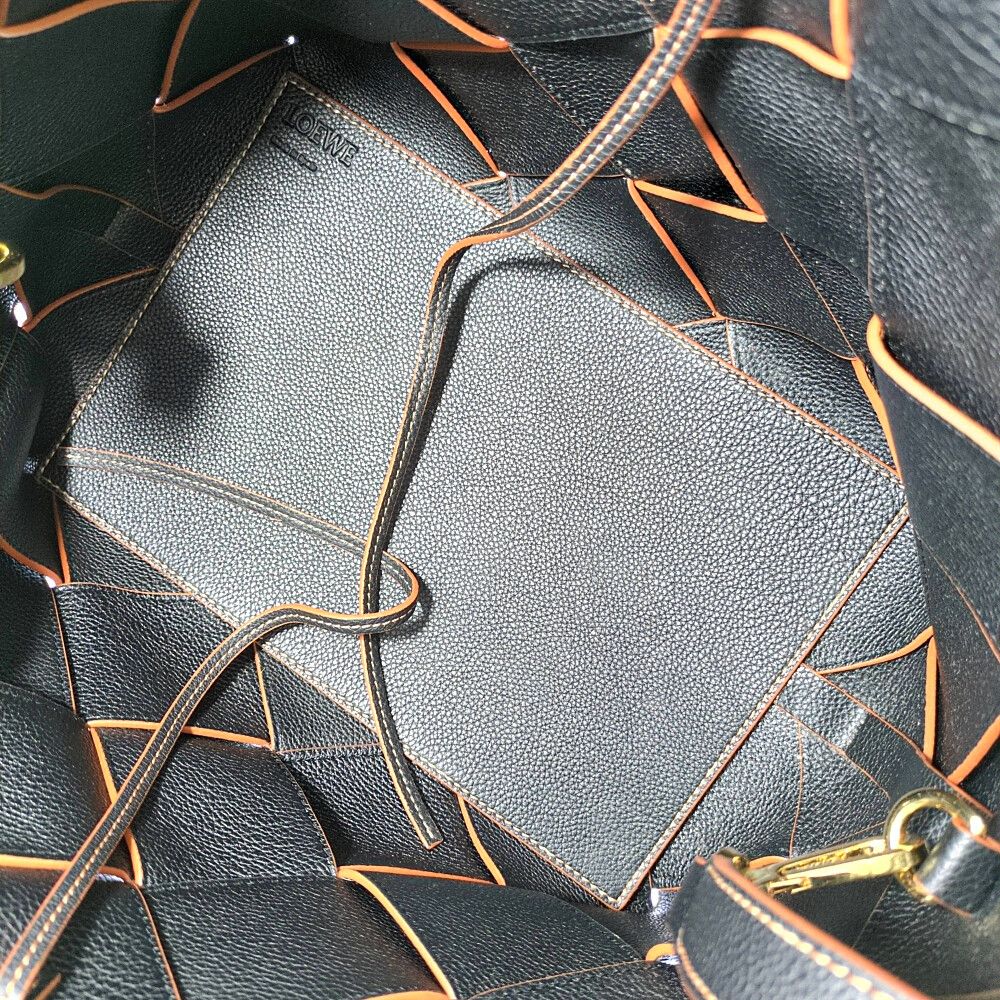 Loewe Woven Basket 2-Way Handbag Black — view 5