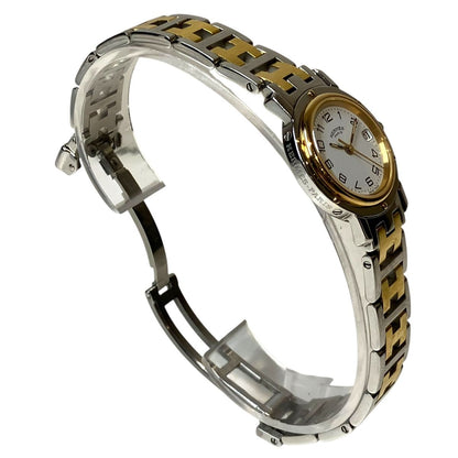 Hermes Clipper Watch SS Quartz White Dial — view 3