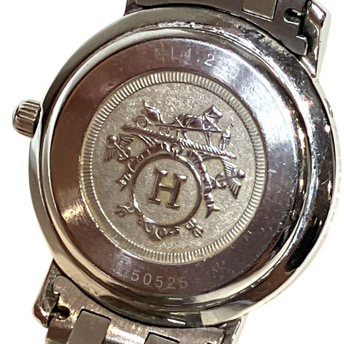 Hermes Clipper Watch SS Quartz White Dial — view 5