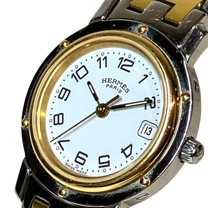 Hermes Clipper Watch SS Quartz White Dial — view 4