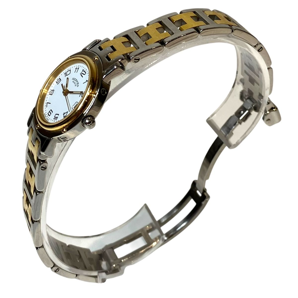 Hermes Clipper Watch SS Quartz White Dial — view 2