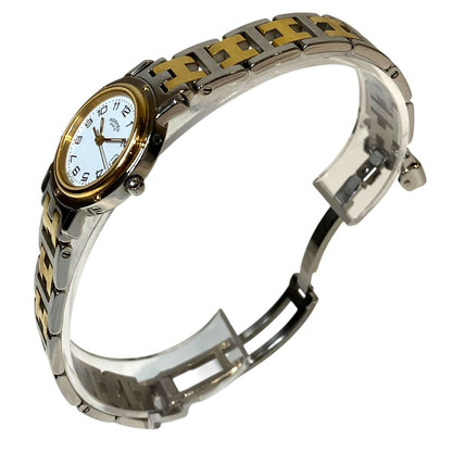 Hermes Clipper Watch SS Quartz White Dial — view 2