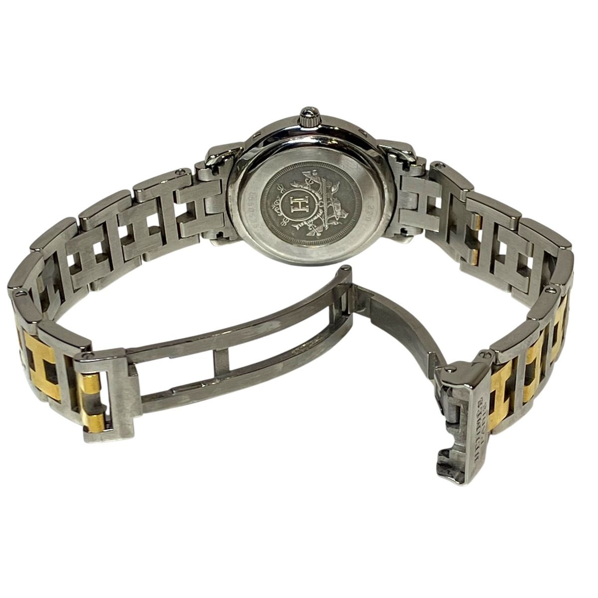 Hermes Clipper Watch SS Quartz White Dial — view 6