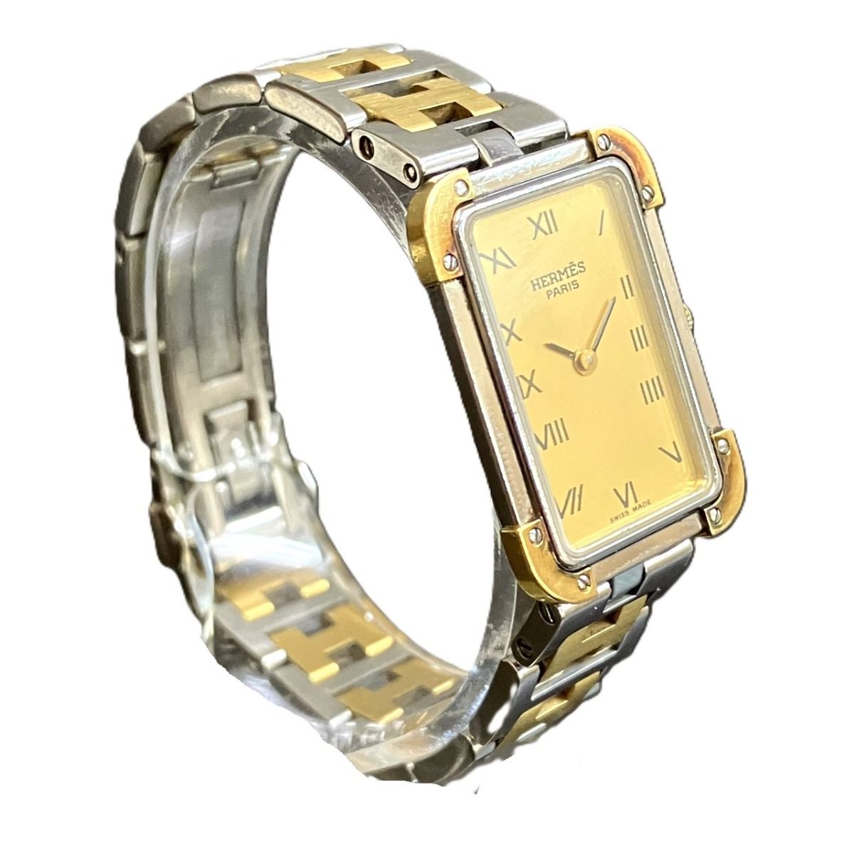 Hermes Croajour Watch SS Quartz Gold Dial — view 3