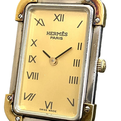 Hermes Croajour Watch SS Quartz Gold Dial — view 4