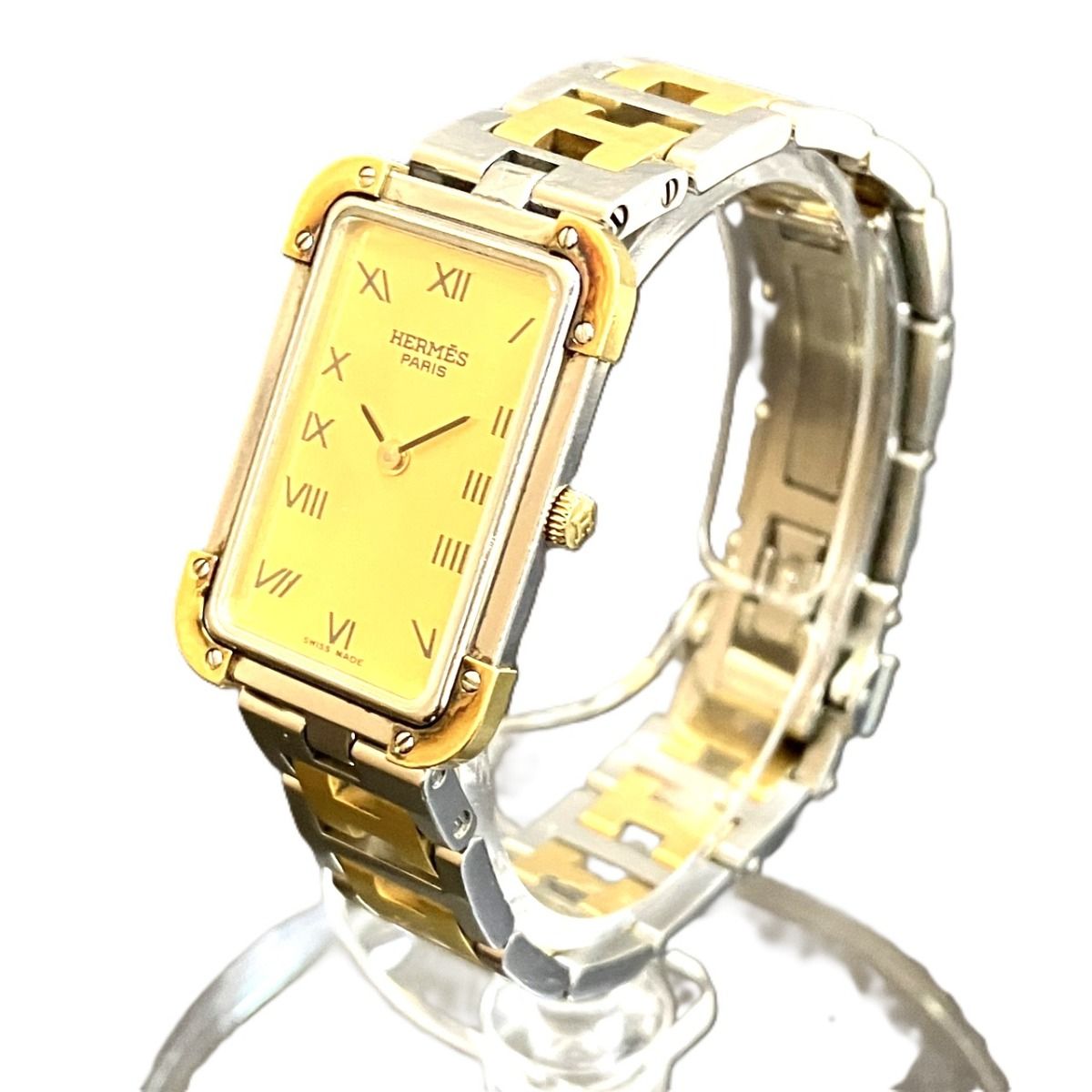 Hermes Croajour Watch SS Quartz Gold Dial — view 2