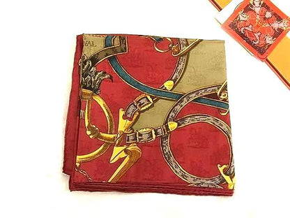 Hermes L'instrvction du Roy Teio Gaku: Carre 100% Scarf Bordeaux Multicolor