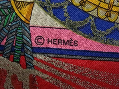 Hermes Feux D'artifice Flame Of 100% Silk Large Scarf Shawl — view 5