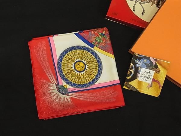 Hermes Feux D'artifice Flame Of 100% Silk Large Scarf Shawl