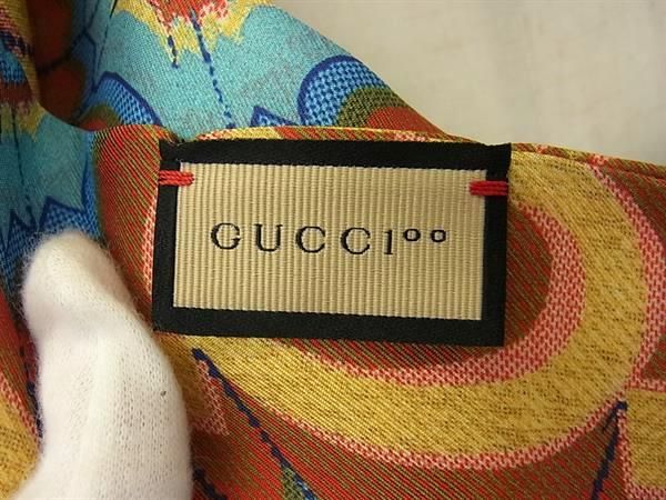 Gucci Anniversary Limited Edition 100% Silk Scarf Shawl Blue — view 3