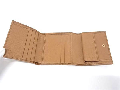 Gucci Interlocking G Leather Trifold Wallet Brown — view 4