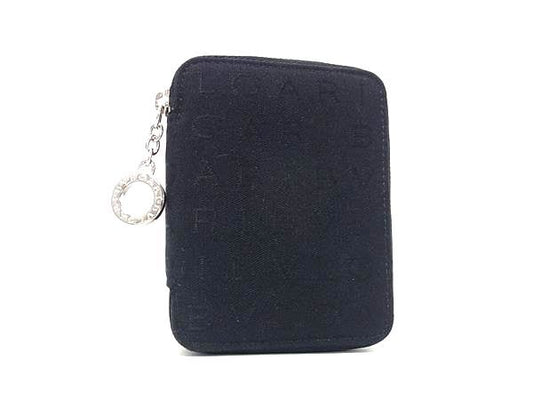 Bvlgari Logo Mania Nylon Canvas Notebook Cover Schedule Book Black Agenda