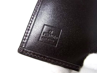 Fendi Zucca Pattern Canvas Leather Trifold Wallet Coin Purse Brown — view 7