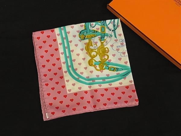 Hermes Brides de Gala Love Carre 45 Petit Gavroche 100% Silk Scarf Pink