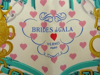 Hermes Brides de Gala Love Carre 45 Petit Gavroche 100% Silk Scarf Pink — view 5