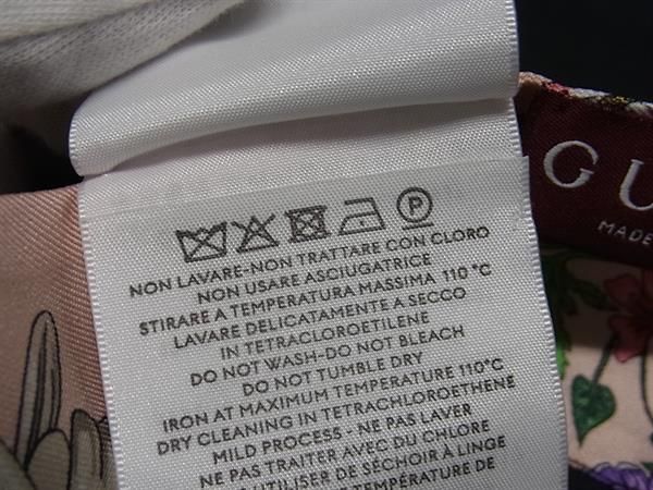 Gucci Flora 100% Silk Flower Ribbon Scarf Pink Multicolor — view 6