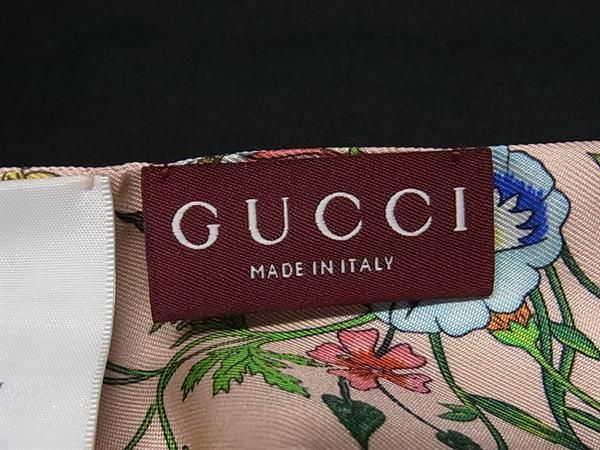 Gucci Flora 100% Silk Flower Ribbon Scarf Pink Multicolor — view 3